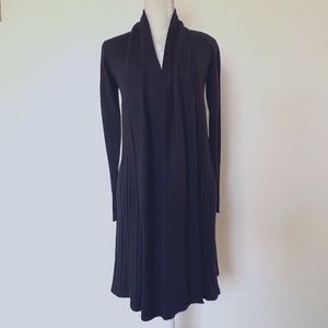 Ribbed Maxi Cardigan with Shawl Collar